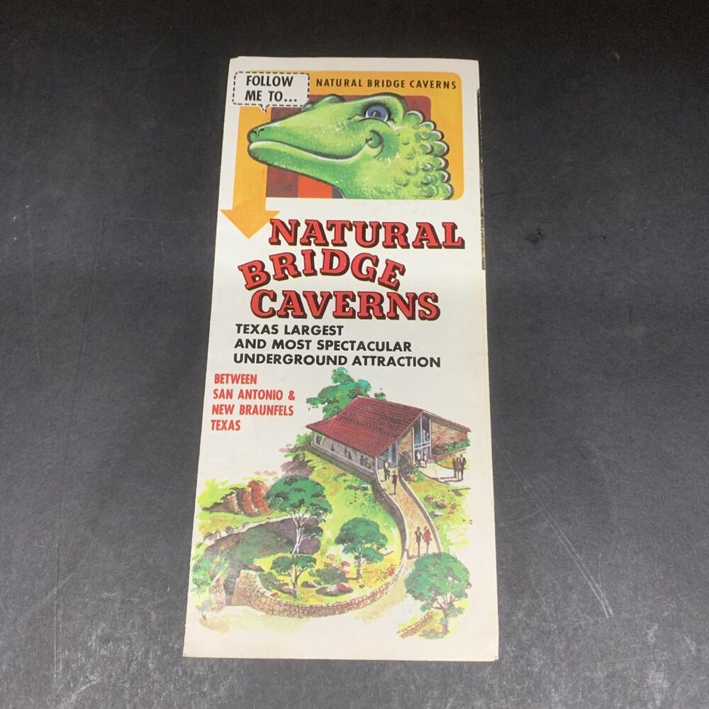 1973 1974 Natural Bridge Caverns Texas Brochure Vintage San Antonio Souvenir